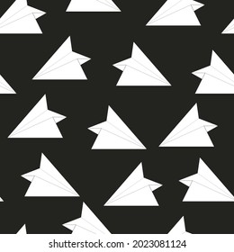vector aircraft pattern. seamless print of paper planes for clothing or printing