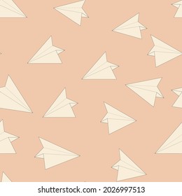 vector aircraft pattern. seamless print of paper planes for clothing or printing