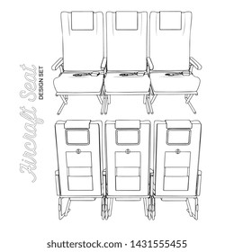 Vector Aircraft Seats Row Illustration