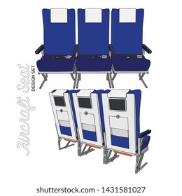 Vector Aircraft Seats Row Illustration