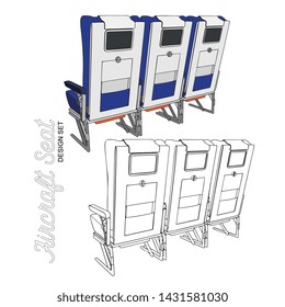 Vector Aircraft Seats Row Illustration