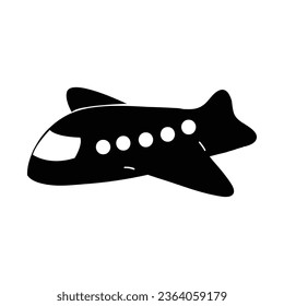 Vector aircraft silhouettes on white background.