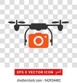 Vector Airdrone Camera EPS vector pictogram. Illustration style is flat iconic bicolor orange and gray symbol on a transparent background.