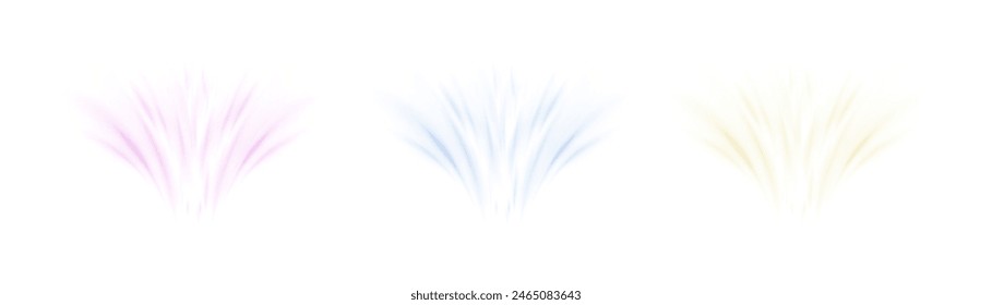 Vector efecto de flujo de aire. Ondas de flujo de viento azul aisladas sobre fondo blanco. Vector de aire acondicionado. 10 EPS