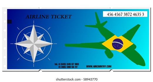 vector airline ticket to Brazil