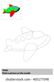 Vector Airliner Cartoon. Coloring book for children