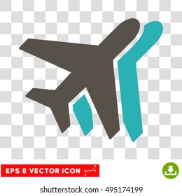 Vector Airlines EPS vector icon. Illustration style is flat iconic bicolor grey and cyan symbol on a transparent background.