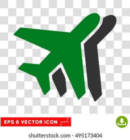 Vector Airlines EPS vector pictogram. Illustration style is flat iconic bicolor green and gray symbol on a transparent background.