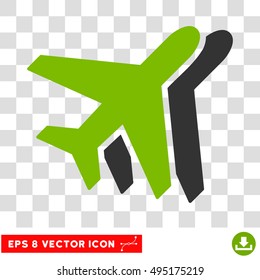 Vector Airlines EPS vector pictogram. Illustration style is flat iconic bicolor eco green and gray symbol on a transparent background.