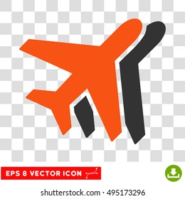 Vector Airlines EPS vector pictograph. Illustration style is flat iconic bicolor orange and gray symbol on a transparent background.