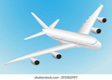 Vector airplane in blue sky