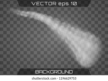 Vector airplane condensation trail. Smoke isolated on transparent background