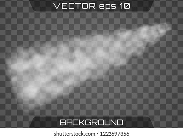 Vector airplane condensation trail. Smoke isolated on transparent background