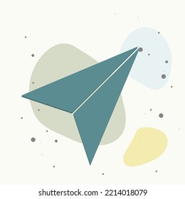 Vector airplane cursor icon on multicolored background. Layers grouped for easy editing illustration. For your design.