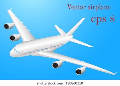 Vector airplane. Eps 8 without transparencies and meshes