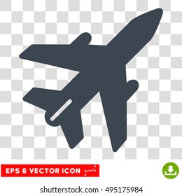 Vector Airplane EPS vector icon. Illustration style is flat iconic smooth blue symbol on a transparent background.