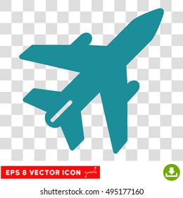 Vector Airplane EPS vector pictogram. Illustration style is flat iconic soft blue symbol on a transparent background.