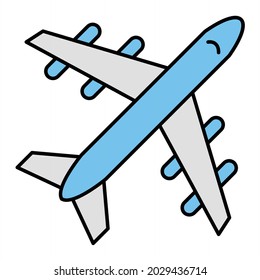 Vectorflugzeug mit ausgefülltem Umriss-Design
