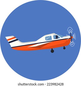 Vector Airplane Flat Illustration