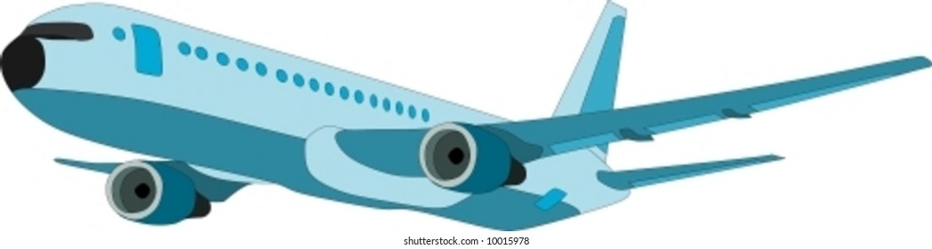 vector - avión volando desde el fondo