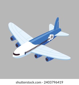 vector airplane flying transport icon isolated.
