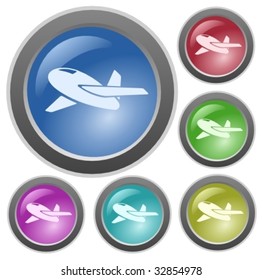 Vector: Airplane glossy button