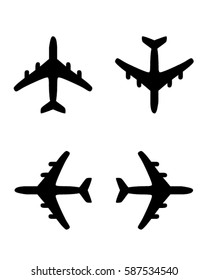 Vector Airplane Graphic Silhouette Set