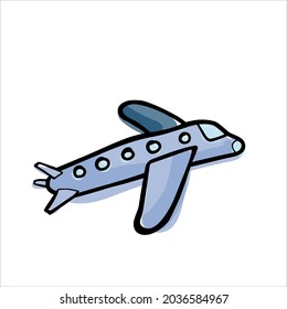 Icono de avión vector en el estilo de doodle, sobre el tema de viajes. Día Mundial del Turismo