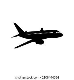 Icono del avión vector aislado en fondo blanco