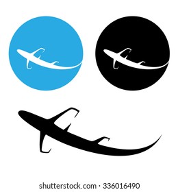 Vector airplane icon isolated on white background