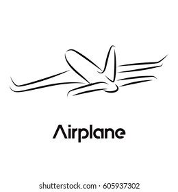 Vector airplane icon on white background