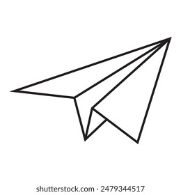 vector airplane icon, vector outline paper airplane icon