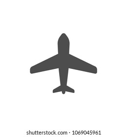 Vector airplane icon set grey on white background 