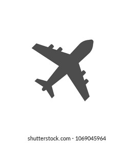 Vector airplane icon set grey on white background 