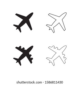 vector airplane icons on white background