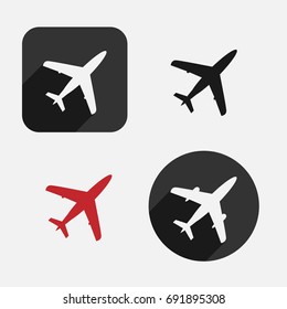 Vector airplane icons, passenger plane