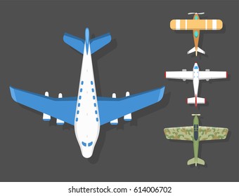 Vector Airplane Illustration Top View Aircraft Stock Vector (Royalty ...