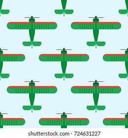 Vector airplane illustration top view seamless pattern aircraft transportation travel way design journey background.