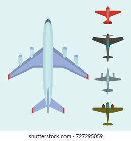 Airplanes Military Aircraft Top View 3d Stock Vector (Royalty Free ...