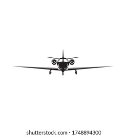 Vector Airplane image with a silhouette shape