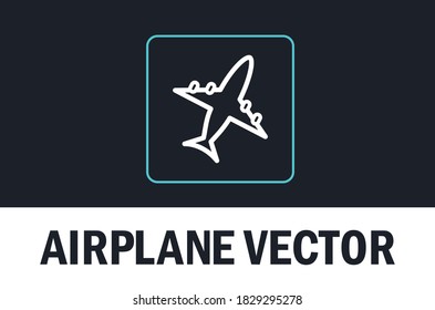 Vector of airplane isolated on dark background. For designer.