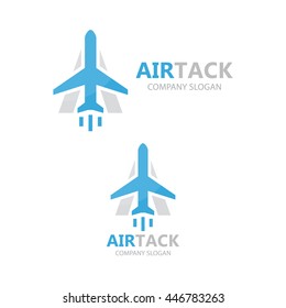Vector airplane and a letter logo design.