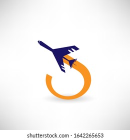 vector airplane logo, avition icon