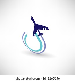 vector airplane logo, avition icon