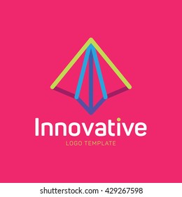 Vector Airplane Logo Icon. Start up logo. Progress logo template. Innovation logo. Travel logo