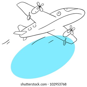 Vector airplane on a blue sky background