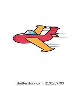 Vector of airplane with red color.