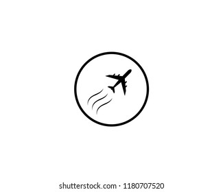 Vector Airplane Signs, logo design circular isolated on White background. with copy space