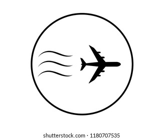 Vector Airplane Signs, logo design circular isolated on White background