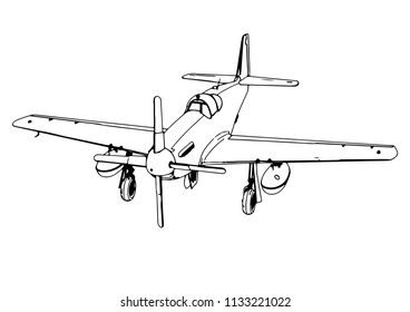 vector airplane sketch